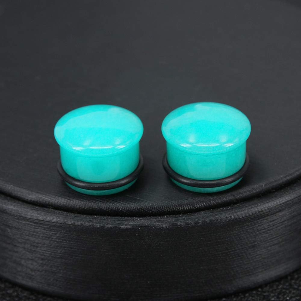 Mozambique Amazonite Natural Stone Ear Plug Ear Gauge Noble Temperament Single Flare Ear Expander Tunnel (Gauge= 2g(6mm)) - Image 4
