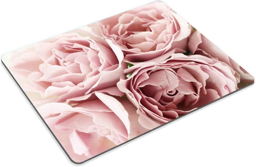 Wasach Pink Roses Rugosa Flower Personality Desings Mouse Pad, Retro Floral Art Mousepad Mat Custom 9.5 X 7.9 Inch (240mmX200mmX3mm) - Image 5