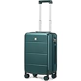Hanke 20 Inch Carry On Luggage 22x14x9 Airline Approved PC Hard Shell Suitcases with Wheels TSA Luggage for Women Men Lightweight Travel Luggage(Blackish Green)