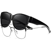 HAOLOTA Fit Over Glasses Sunglasses for Women Polarized, Trendy Cat Eye Sunglasses Wear Over Glasses, UV Protection