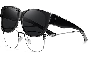 HAOLOTA Fit Over Glasses Sunglasses for Women Polarized, Trendy Cat Eye Sunglasses Wear Over Glasses, UV Protection