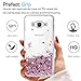 LeYi for Galaxy Grand Prime,J2 Prime Case with Tempered Glass Screen Protector [2 Pack] for Girls Women, Glitter Shiny Liquid Clear TPU Protective Phone Case for Grand Prime Plus G530 Rose Gold