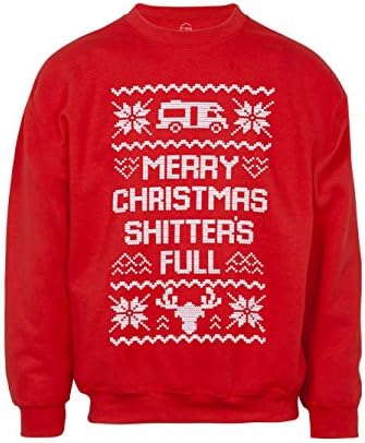 Mens Merry Christmas Shitter's Full Ugly Sweater - 2X-Large