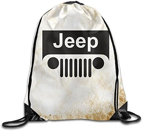 Jeep Grill Logo Training Gym Drawstring Backpack Sack Bag