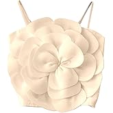 GORGLITTER Women's Flower Backless Summer Going Out Crop Tops Trendy Y2K Boho Sleeveless Cute Vacation Dressy Tube Top
