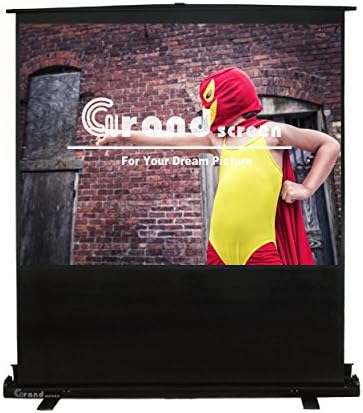 Grand Screens Floor screen with Fiberglass White,100-inch Diagonal 16:9，Floor Pull Up Portable Projection Screen，Model:QYDL100H
