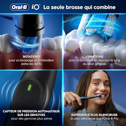 Brosse à Dents Electrique iO 2 avec 1 Brossette de Rechange, Noire