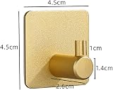 SZWLJ Self Adhesive Hooks 4 Pack Gold Door Wall Kitchen Bathroom view 2