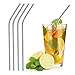 Smoothie Straws Stainless Steel - WIDE for Thick Drinks & Shakes | Reusable, Eco-friendly, Metal Drinking Straws | Dishwasher-safe | Pack of 4 | Free Cleaning Brush (Extra Wide and Angled)