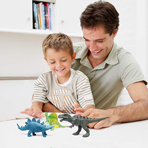 Pupu Pig 7" Dinosaurs Pack of 12 Large Plastic Assorted Dinosaur Figures Plastic Dinosaurs, Jumbo Dinosaurs, Dinosaur Toys For Kids for Dinosaur Themed Party, birthday, Christmas, Halloween, and Easte