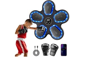 PIN JIAN Music Boxing Machine, Boxing Wall Mount Machine for Kids Adult, Bluetooth Smart Boxing Traineing Machine with Boxing Gloves, Boxing Workout Equipment Target for Home, Office, Gym (Upgrade)