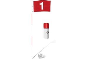 KINGTOP Golf Flagstick 6ft, Portable Five-Section Design for Backyard Practice Putting Green, Driving Range Golf Pin Flag Hol