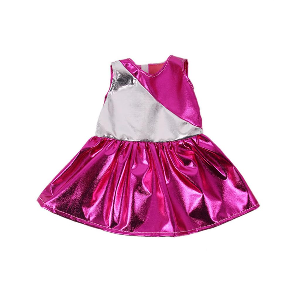 NIXNUT Doll Clothes Long Dress Summer Clothing Color-Block for American Girl Doll 18-inch