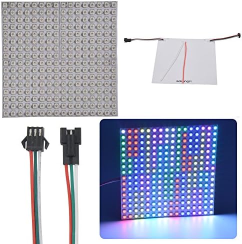 ishareled 16x16 RGB LED Matrix WS2812B - DC 5V Pixel Panel Strip Light addressable