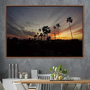 signwin Framed Canvas Wall Art Palm Tree Colorful...