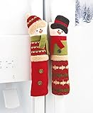 Snowman Holiday Appliance Handle Covers- Set of Three (3) Polyester - Dress up your oven and refrigerator handles. Get in the spirit!