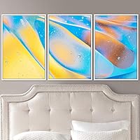 3 Piece Framed Canvas Wall Art 3D Abstract Brushstroke Contemporary Canvas Prints Home Artwork Decoration for Living Room,Bedroom - 16