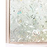Window Film 23.6x78.7 Inches 3D Static Privacy Decoration Self Adhesive For UV Blocking Heat Control Glass Stickers