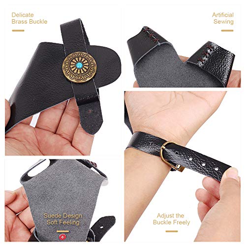 image for Tophunter Archery Armguard，Handmade Leather Forearm Protector Bracer