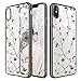 WATACHE Case for iPhone Xs Max, Glitter Diamond Floral Branch Design Clear Back + Electroplated Hard PC Frame Scratch Resistant Slim Case for iPhone Xs Max (6.5 Inch) (Black)