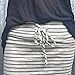 LTUI Casual Stripe Cotton Blend Knee-Length Art High Waist Summer Elastic Short Skirt,So Fashion (L)