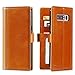 iPulse Journal for Galaxy Note 8 Genuine Leather Case Handmade Flip Wallet Case for Samsung Gallaxy Note 8 - Cognac