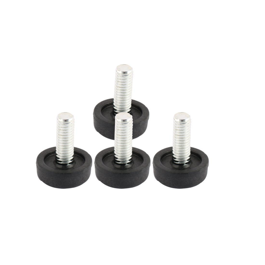sourcing map M8x20mm Thread Table Desk Levelling Foot Feet Screw on 24mm Base 4pcs
