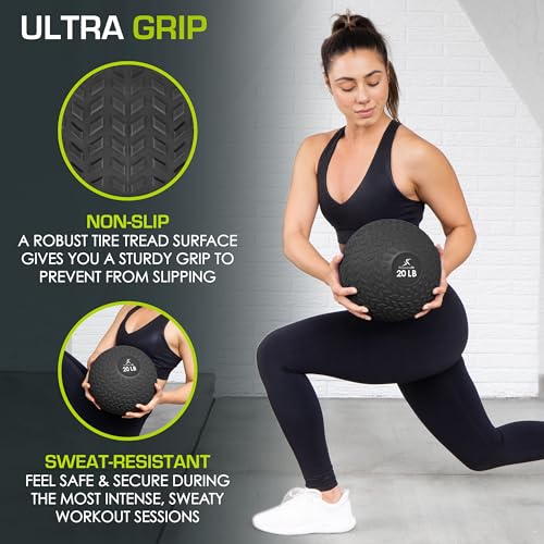 ProsourceFit Slam Medicine Balls, Smooth and Tread Textured Grip