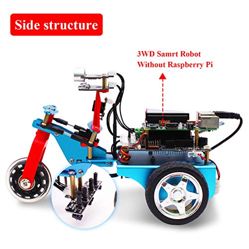 Yahboom WiFi Smart Robot Car Learning Kit for Raspberry Pi 3B+ Programming Robotics Vehicle Kit Camera Video Wireless Electronic Toys with Detail Manual(Raspberry Pi not Include)