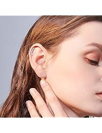 Hanpabum 16G 6 Pairs Stainless Steel Ear Cartilage Earrings for Women Girls Hypoallergenic Stud Earrings Ear Crawler Cuff Earring, 4mm~8mm