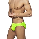 NUJOLI Mens Swim Briefs Sexy Bikini Swimwear Quick Dry Drawstring Retro Swimsuit with Pad