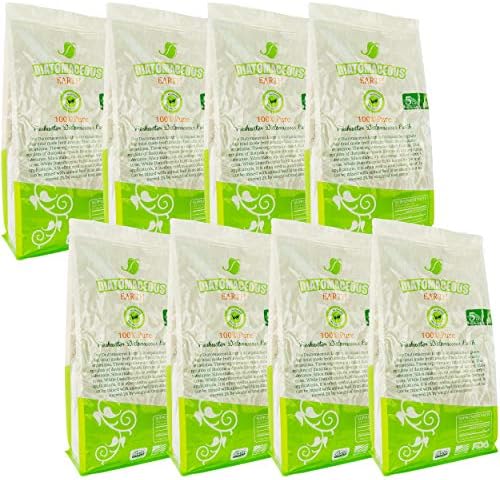 Diatomaceous Earth Food Grade (Fresh Water Type) 5lb Bag CODEX DE (0.5), Set of 8