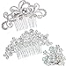 Pack of 2 Bridal Wedding Hair Comb + 20pcs Crystal Pearls Hair Pins Women Hair Side Combs Bridal Head Pin Headpiece