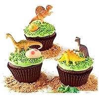 Hunson Mini Dinosaur Plastic Figures Toy 10 PCS 2.5" Great for Dinosaur Cupcake Toppers