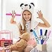 Kreatwow Panda Party Favors Kit for Panda Wristband Favor Stickers Necklace Key Chains for Panda Bear Birthday Shower