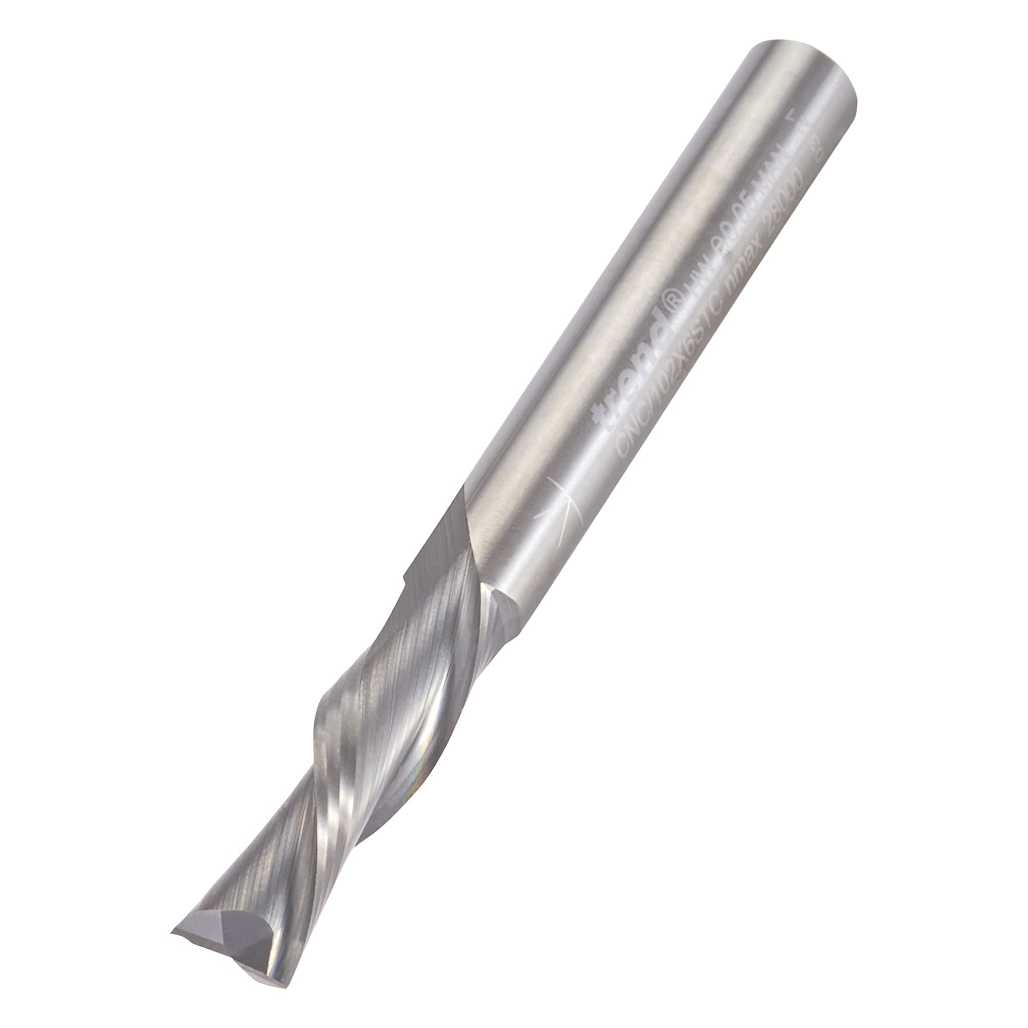Trend CNC Spiral Down-Cut Router Cutter, 6mm Shank with 6mm Cut Diameter and 22mm Cut Length, Solid Tungsten Carbide, CNC/102X6STC