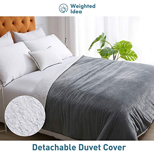 Weighted Idea Weighted Blanket with Removable Cover 15 Pounds 48x78 Twin Size with Glass Beads