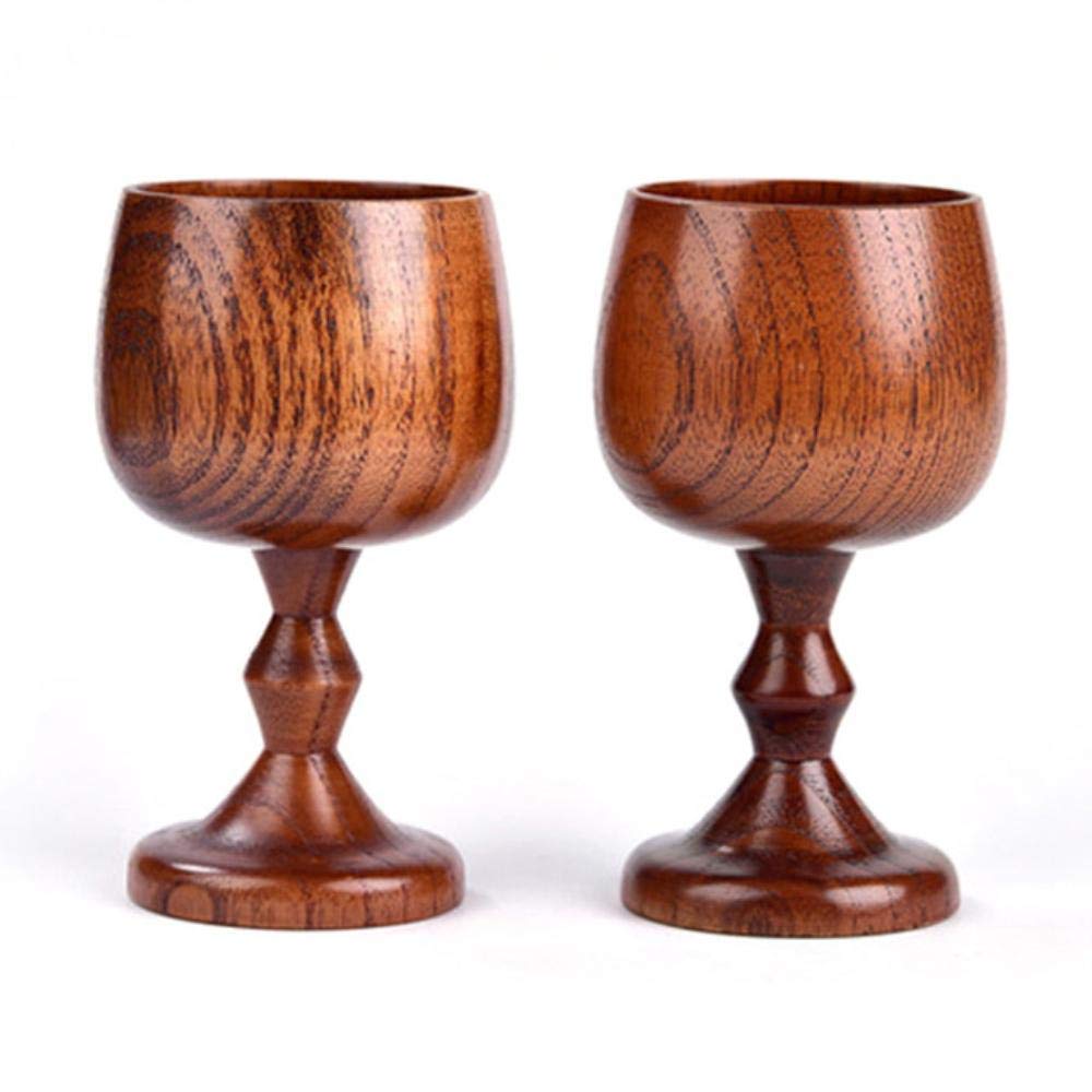 Yundxi Handmade Wooden Beer Mug Natural Wood Goblet Chalice Cup Gift Eco-Friendly for Drinking