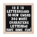 Felt Letter Board 10x10 Inch Black Oak Framed Changeable Premium Message Sign Board with White Letters and bag Including Emoji's Numbers Punctuation & Wall Mount for Office Church School or Home