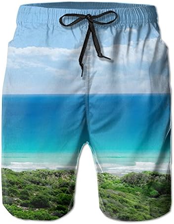 Men's The Beautiful Seaside Scenery Quick Drying Moisture Perspiration Beach Pants Swim Trunks XX-Large