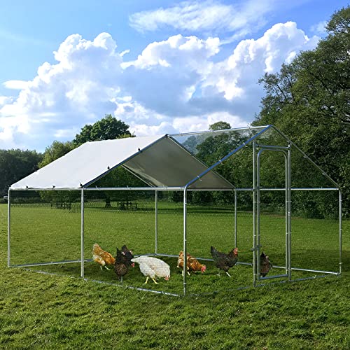 BOSSIN Bold Chicken Coop Run Large Metal Chicken Pen Outdoor , Poultry