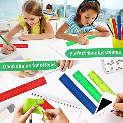 20 Pack Color Ruler 12 Inch, Winspeed Ruler with Inches and Centimeters