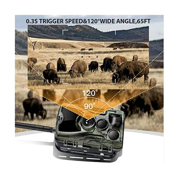 HUJUNG 4G Wildkamera Fotofalle 16MP 1080P mit Handy übertragung und 5000Mah Lithium-Batterie, IP65 wasserdichte… – Bild 6