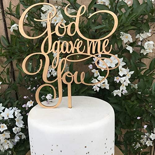 Wedding Cake Topper God Gave Me You Cake Topper Engagement Cake Topper Bridal Shower Cake Topper God Cake Topper Glitter Cake Topper