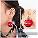 RareLove Gifts Ornament Dangle Earrings For Women Christmas Red Ball Alloy