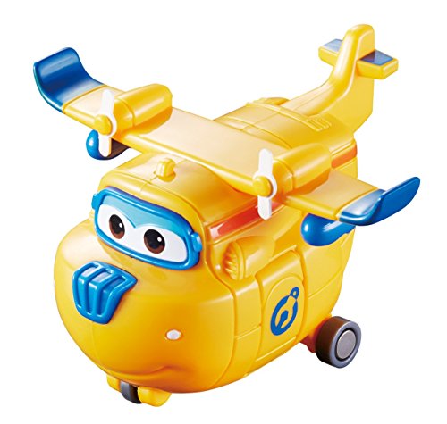 Super Wings 7" Donnie's Dozer Playset with 2" Transform-a-Bot Donnie Mini Figure, Transforming Airplane Toy Vehicle, Plane to Robot, Birthday Gift For Preschool Kids 3 4 5 year old Boys And Girls