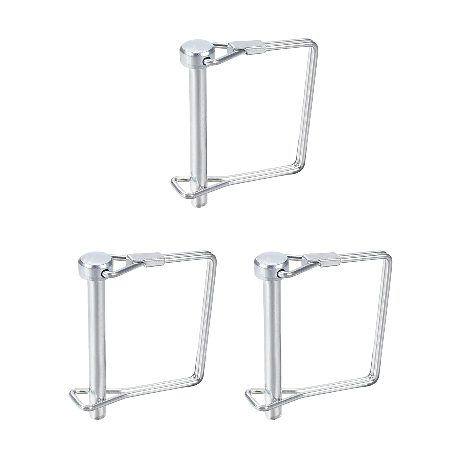DTGN 6mm x 55mm (DxL) Shaft Locking Pin - 3Pack - Good for Farm Trailers Lawn - Carbon Steel Square Trailer Coupler Pin - Silver Tone