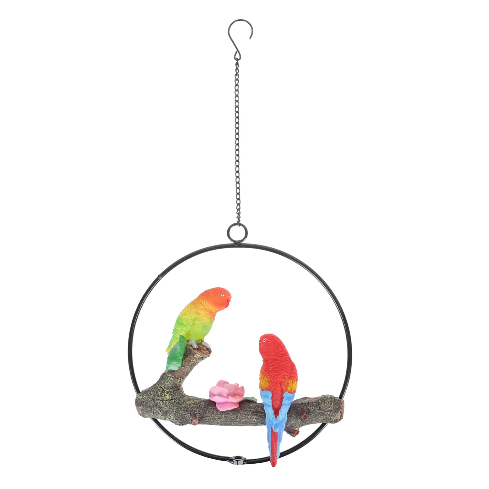 Yardwe 1 PC Budgerigar Ornament Home Décor House Ornaments Plants Decor Cockatiel Garden Statue Tree Bird Figurine Budgie Figurines Garden Parrot Ornament Double Parrot Craft Parrot Model