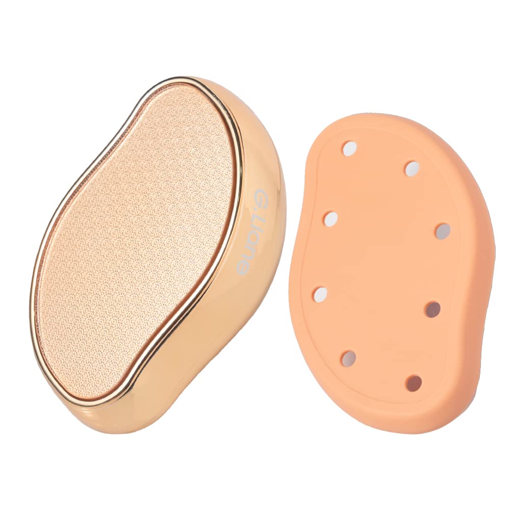 G.Liane Nano Glass Foot File Callus Remover - Crystal Glass Pedicure Foot Care Foot Scrubber Painless Dry and Wet Use for Hard Skin Calluses Removal (Gold)