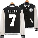 Grace Karin Kpop EXO EXO-M EXO-K Varsity Baseball Jacket Black